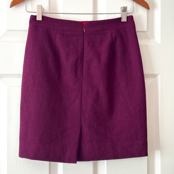 J Crew "The Pencil Skirt" - Raspberry/Plum Size 00P - Picture 3 of 10